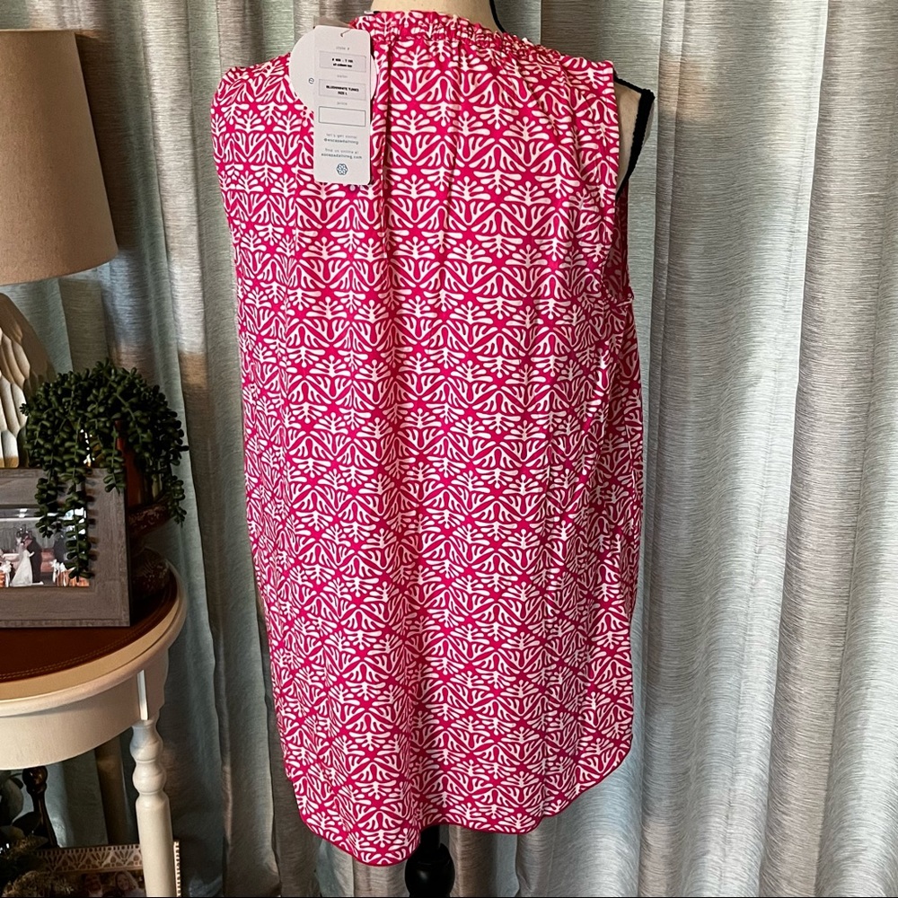 Escapada Living Womens SZ Large Sleeveless Colleen Top Tassel Turks Coastal NEW - Picture 10 of 11